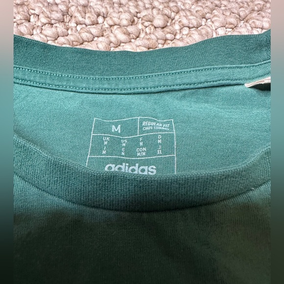 Adidas Men's Dark Green Tee with Gold Accents - Picture 2 of 3